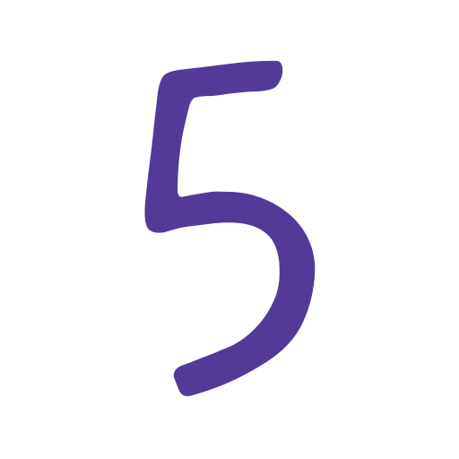 Number 5 Generic color hand-drawn icon