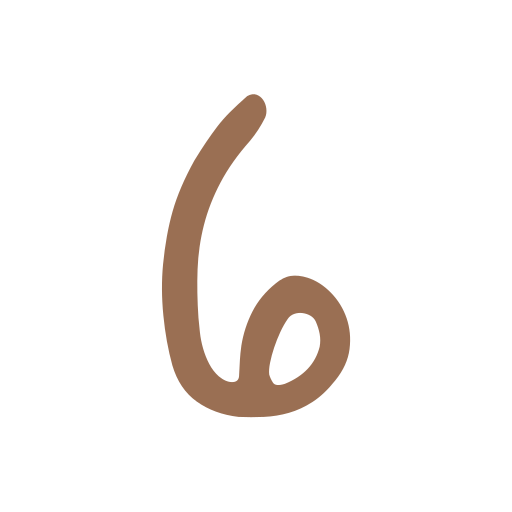 Number 6 Generic color hand-drawn icon