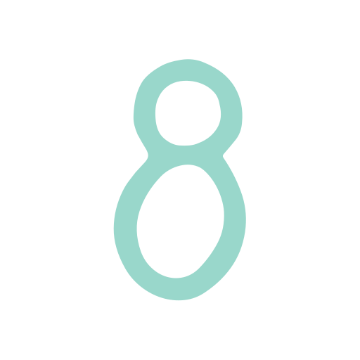 Number 8 Generic color hand-drawn icon