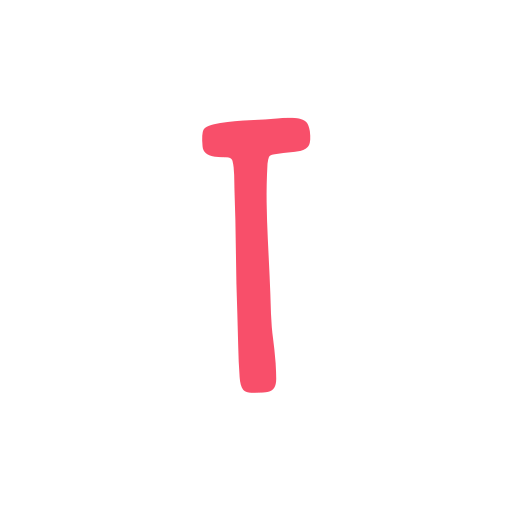 Letter T  Generic color hand-drawn icon