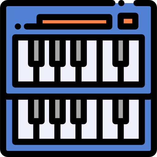 ピアノ Detailed Rounded Lineal color icon