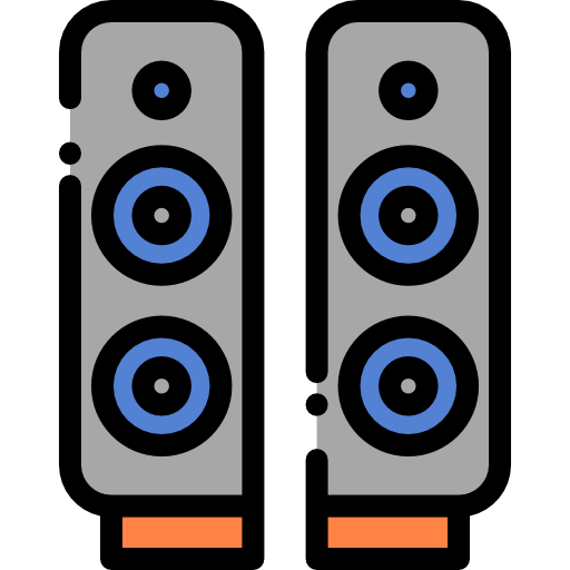 拡声器 Detailed Rounded Lineal color icon
