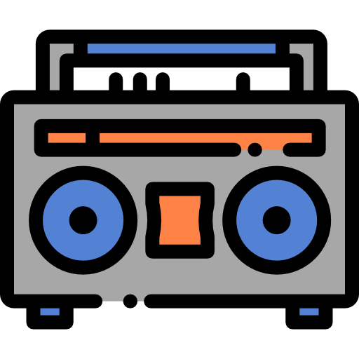 Boombox Detailed Rounded Lineal color icon