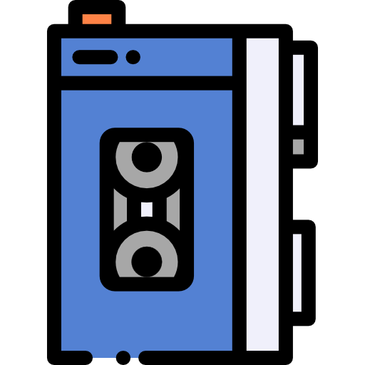 walkman Detailed Rounded Lineal color icon