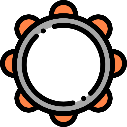 Tambourine Detailed Rounded Lineal color icon