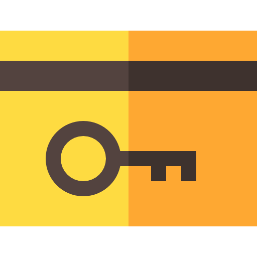 Key card Basic Straight Flat icon