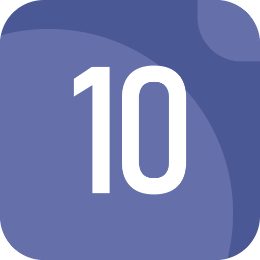 Number 10 Generic color fill icon
