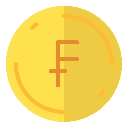 Швейцарский франк Generic color fill иконка