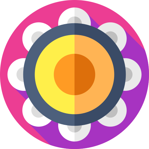 pandereta Flat Circular Flat icono