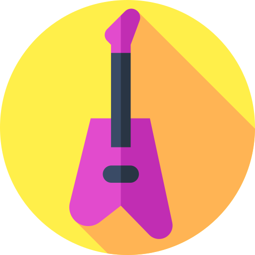 Electric guitar Flat Circular Flat icon