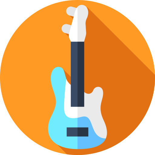 베이스 기타 Flat Circular Flat icon