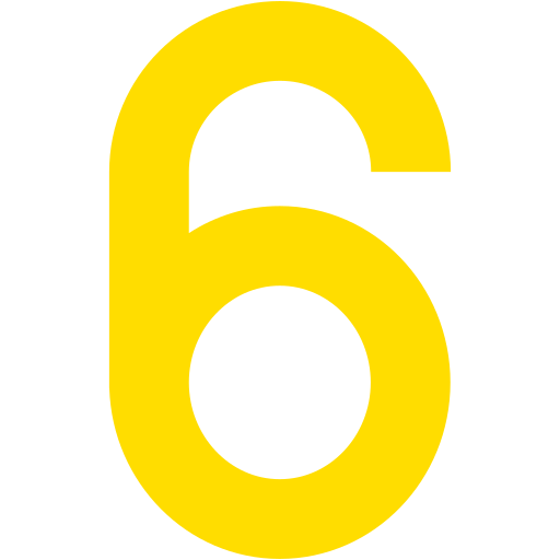 Number 6 Generic color fill icon