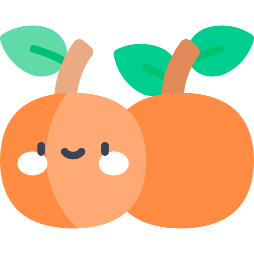 mandarines Kawaii Flat Icône