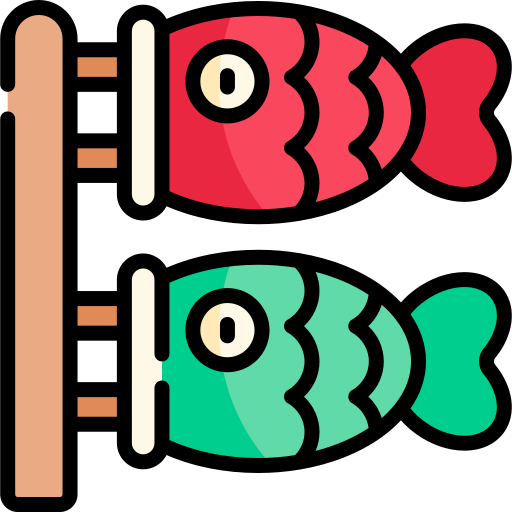 koinobori Kawaii Lineal color icon