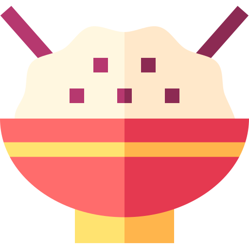 Rice bowl Basic Straight Flat icon