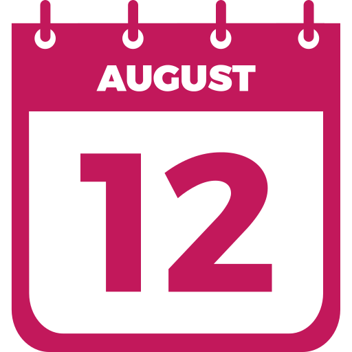 August 12 Generic color fill icon
