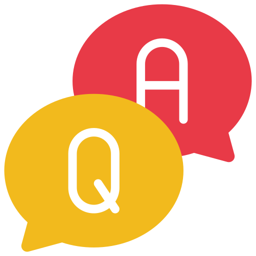 Question and answer Juicy Fish Flat icon