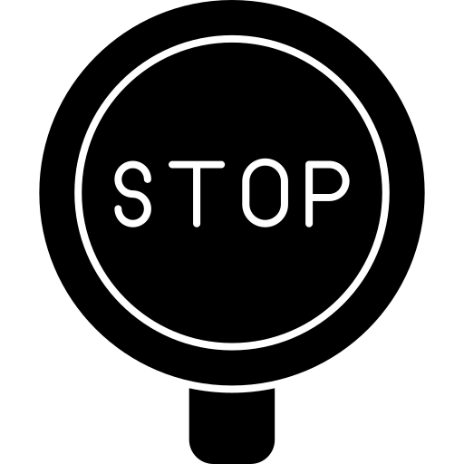 Знак остановки Generic black fill иконка