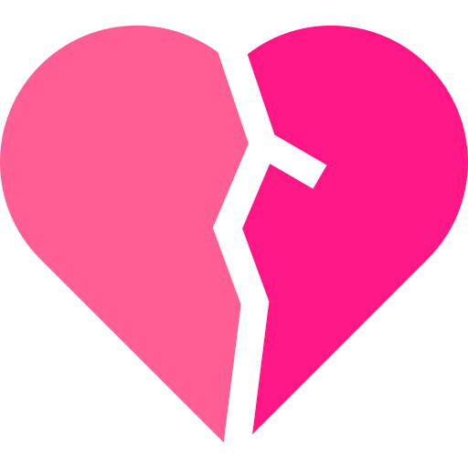 corazón roto Basic Straight Flat icono