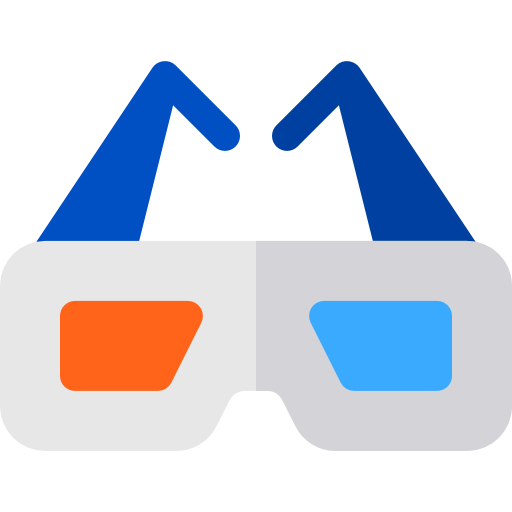 3d glasses Basic Rounded Flat icon