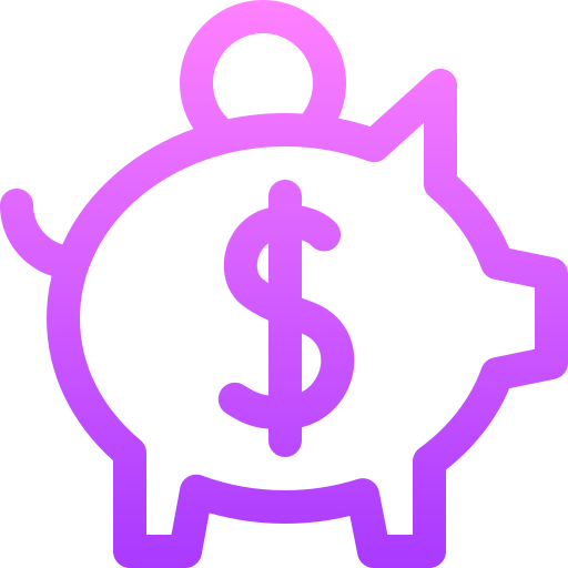 dinero Basic Gradient Lineal color icono