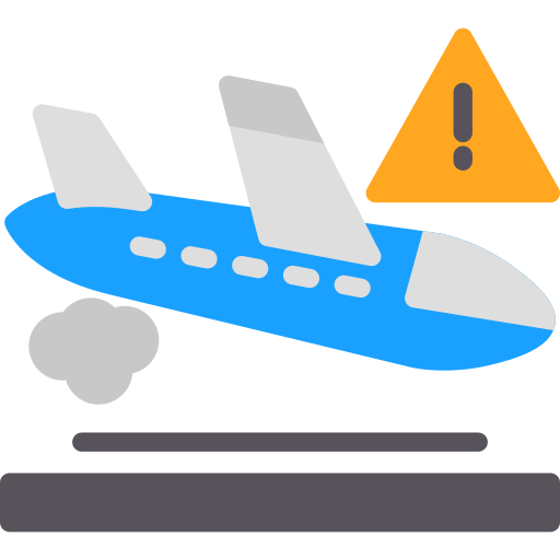 Airplane accident Generic color fill icon