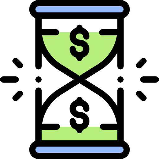 el tiempo es dinero Detailed Rounded Lineal color icono
