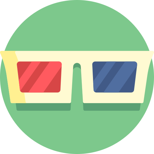 3d glasses Detailed Flat Circular Flat icon