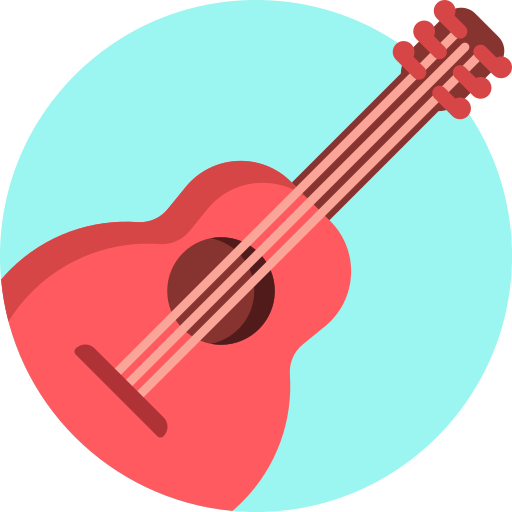 gitara akustyczna Detailed Flat Circular Flat ikona
