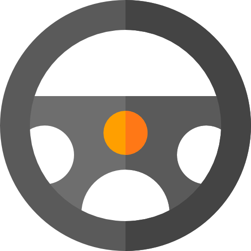 Steering wheel Basic Rounded Flat icon