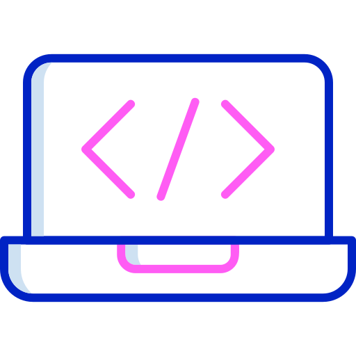 código de la computadora portátil Generic color fill icono