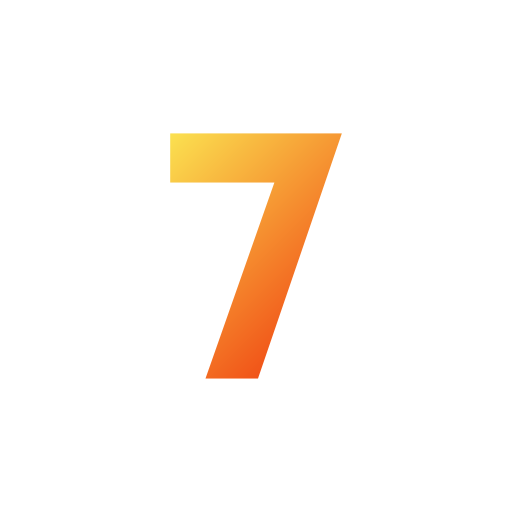 Number 7 Generic gradient fill icon