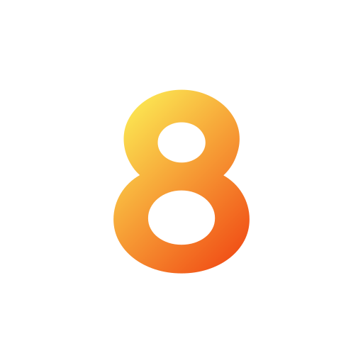 Number 8 Generic gradient fill icon