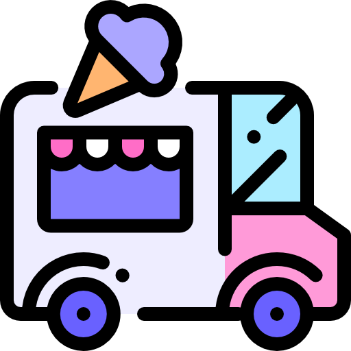 Ice cream car Detailed Rounded Lineal color icon