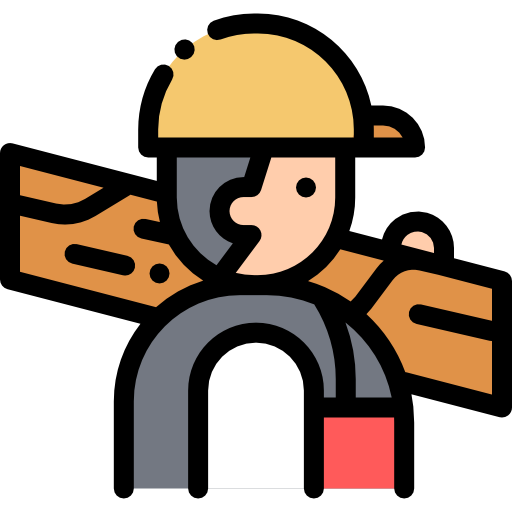 Carpenter Detailed Rounded Lineal color icon