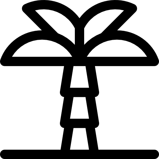 palmera Basic Rounded Lineal icono