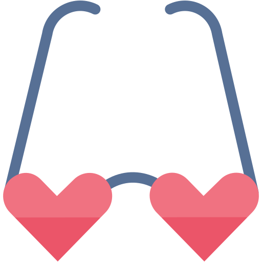 Heart glasses Generic color fill icon