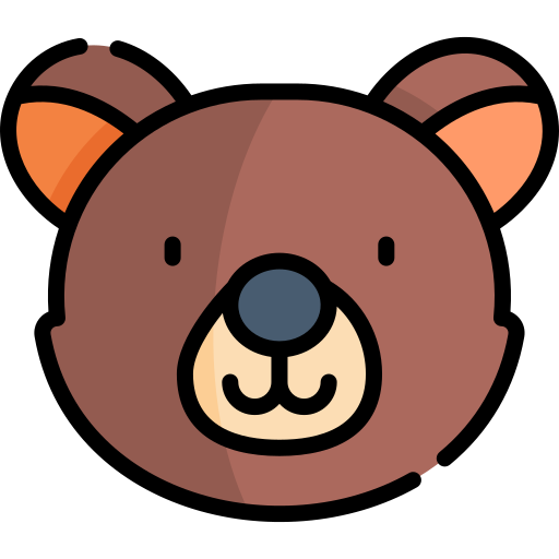 orso Kawaii Lineal color icona