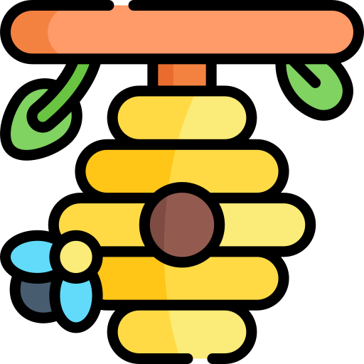 colmena Kawaii Lineal color icono