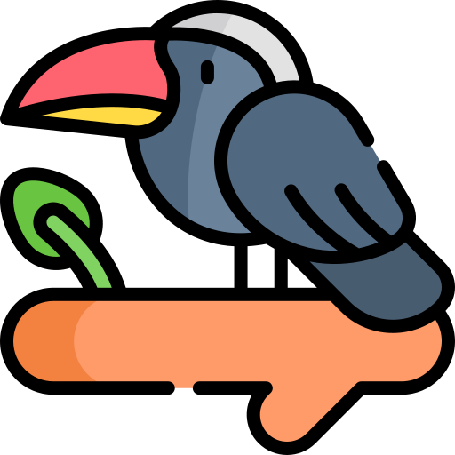 toucan Kawaii Lineal color Icône