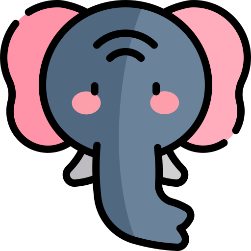 elefante Kawaii Lineal color Ícone
