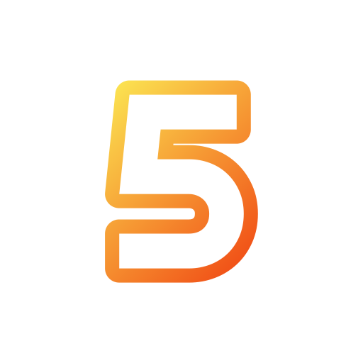 Number 5 Generic gradient outline icon