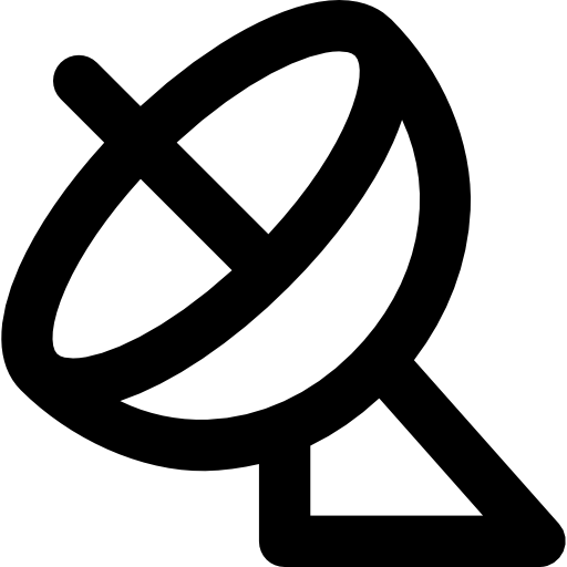 satélite Curved Lineal icono
