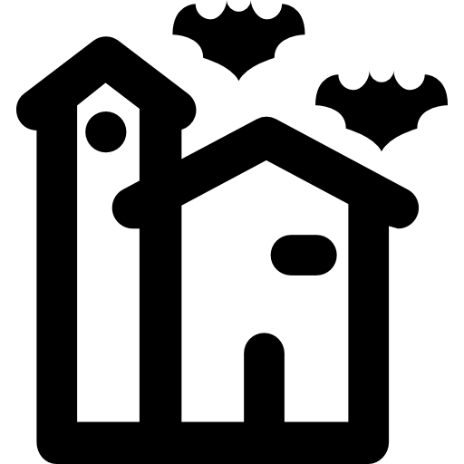 Horror Castle Curved Lineal icon