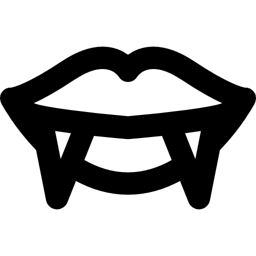 labios de vampiro Curved Lineal icono