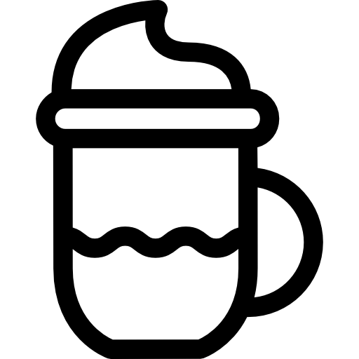 taza de café con espuma Basic Straight Lineal icono