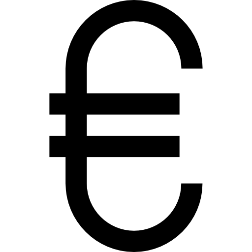 euro Basic Straight Lineal Icône
