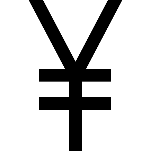 yuan cinese Basic Straight Lineal icona