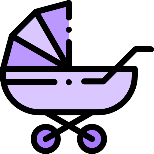 Pushchair Detailed Rounded Lineal color icon