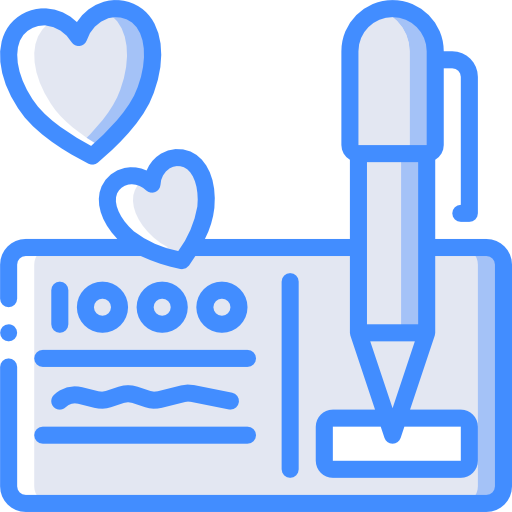 Cheque Basic Miscellany Blue icon